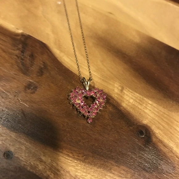 Zales Jewelry - Gorgeous Genuine Ruby/Gold Fill Heart Pendant 18"